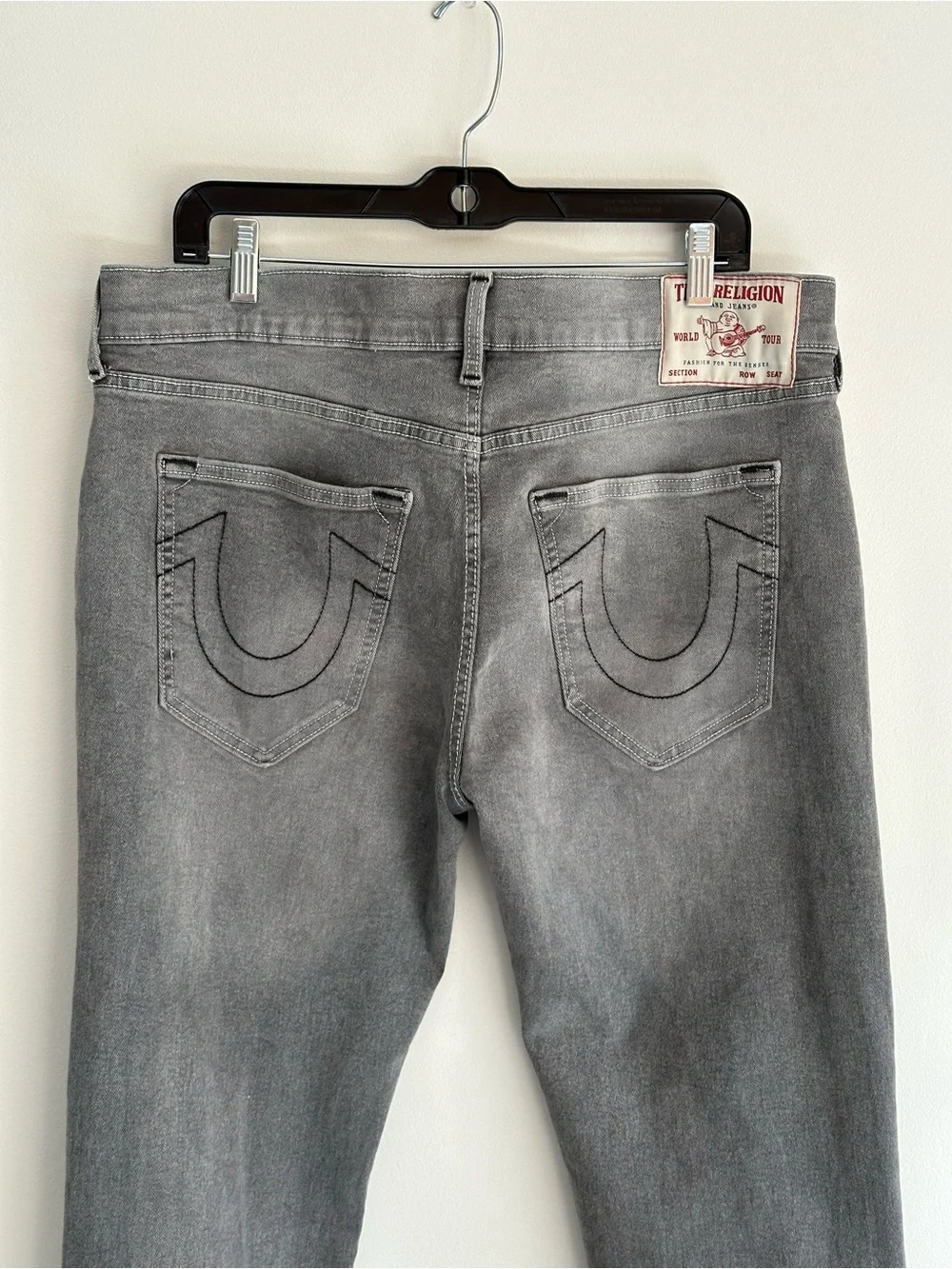 True Religion Ricky Relaxed Straight Gray Jeans Men’s 36